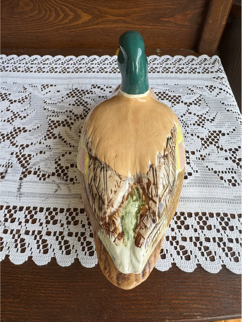 Vintage Ceramic Mallard Duck Covered Dish